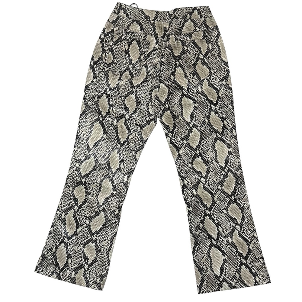 Choosy Snake Skin Faux Leather Pants Cropped Cropped Flare Mid Rise NWT Size 2 - Picture 4 of 16